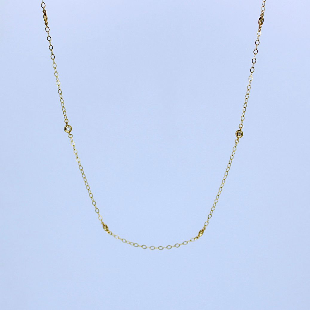Diamond station necklace