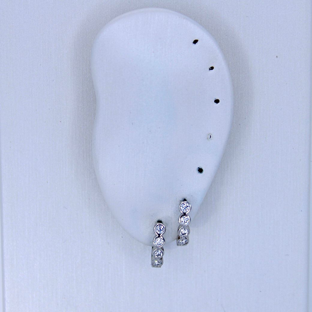 Diamond Bezel-Set hoop earrings