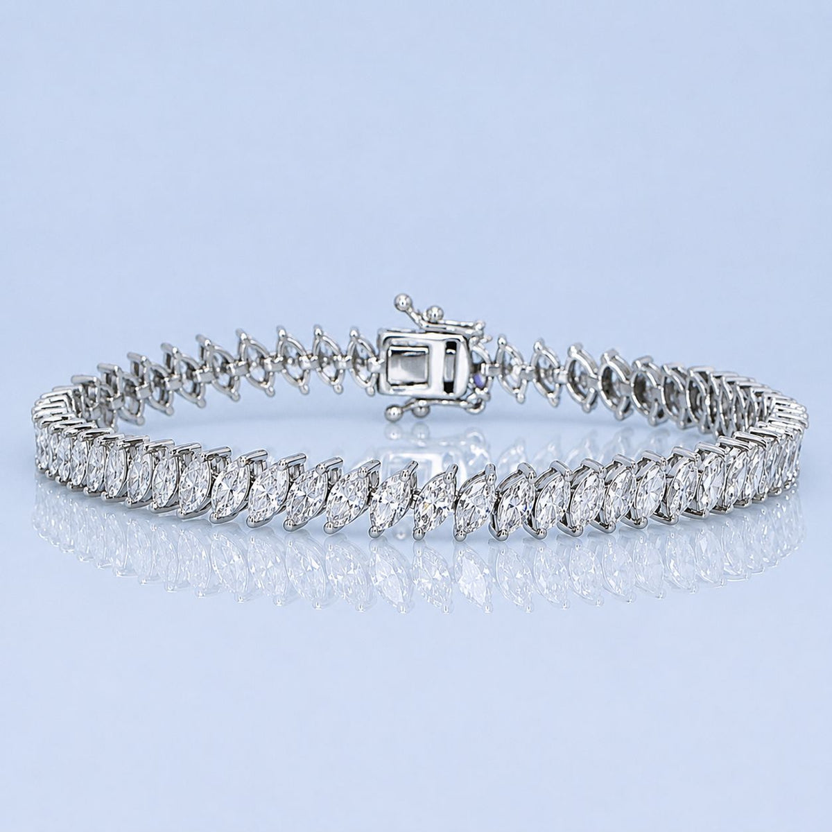 6.92ct White Gold Diamond Tennis Bracelet