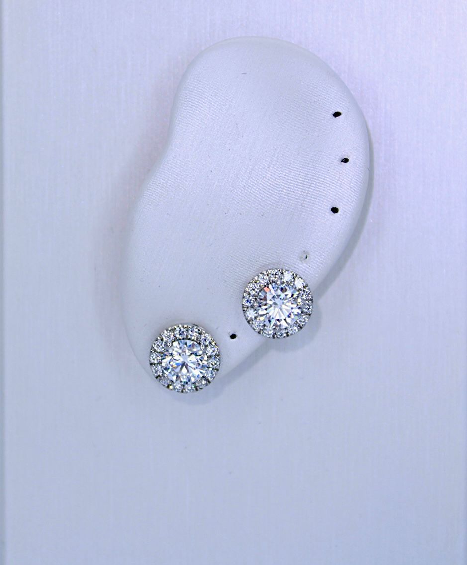 Halo diamond stud earrings