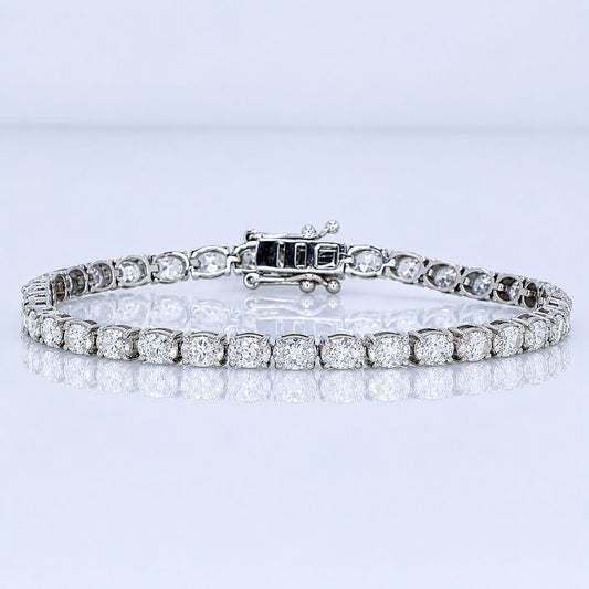 6.28ct White Gold Diamond Tennis Bracelet