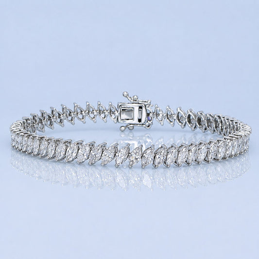 6.92ct White Gold Diamond Tennis Bracelet