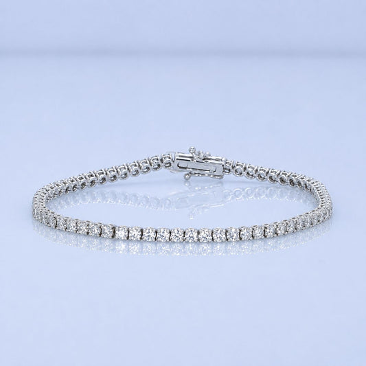 4.06ct White Gold Diamond Tennis Bracelet