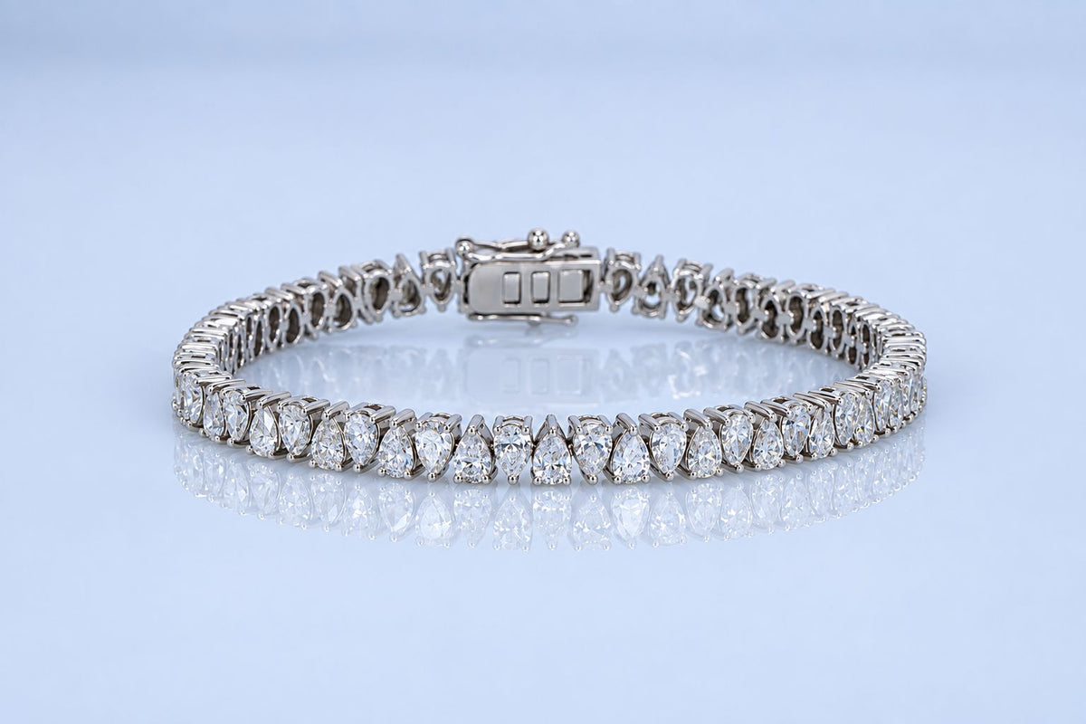 7.71ct White Gold Diamond Tennis Bracelet