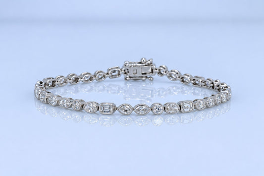4.56ct White Gold Diamond Tennis Bracelet
