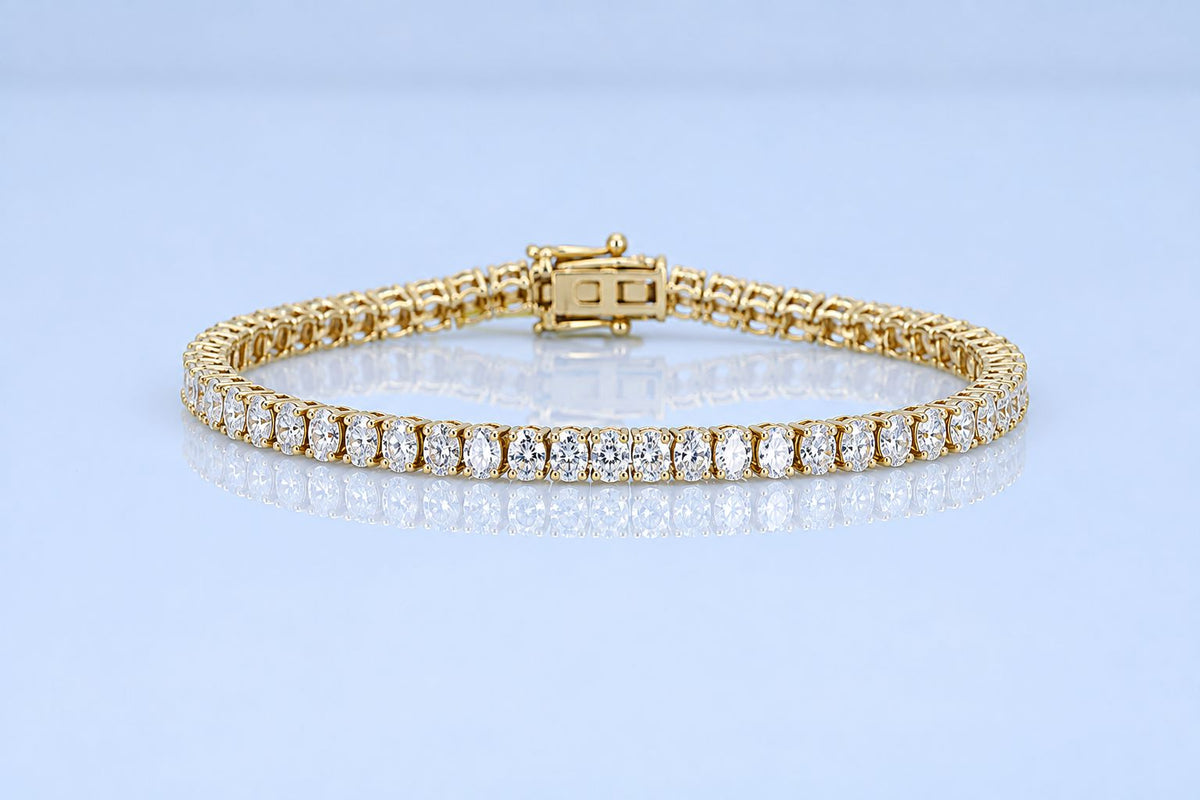 6.23ct Yellow Gold Diamond Tennis Bracelet