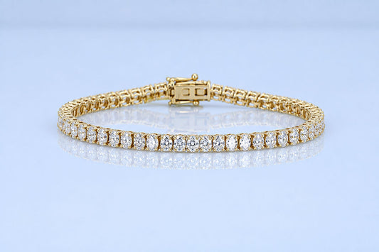 6.23ct Yellow Gold Diamond Tennis Bracelet