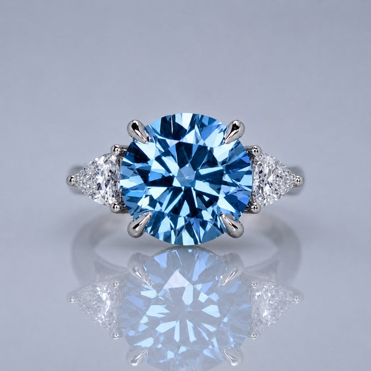 6.02ct Fancy vivid blue diamond ring