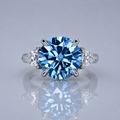 6.02ct Fancy vivid blue diamond ring