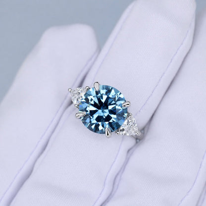 6.02ct Fancy vivid blue diamond ring