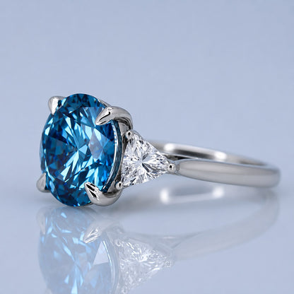 6.02ct Fancy vivid blue diamond ring