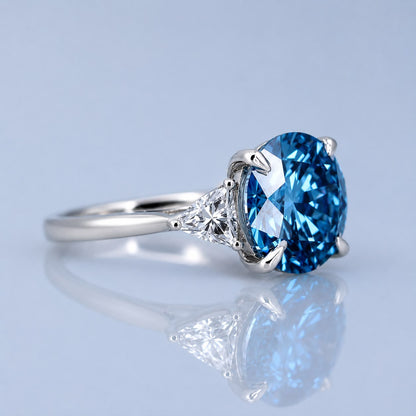 6.02ct Fancy vivid blue diamond ring