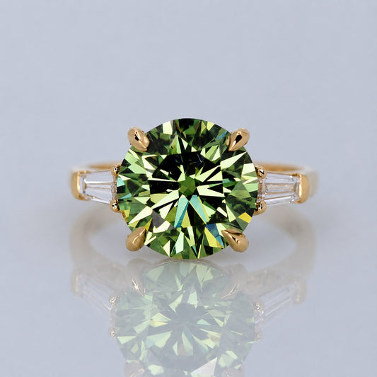 5.08ct Fancy vivid green diamond ring