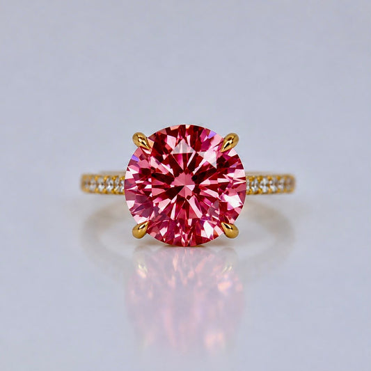 6.00ct Fancy deep pink diamond ring