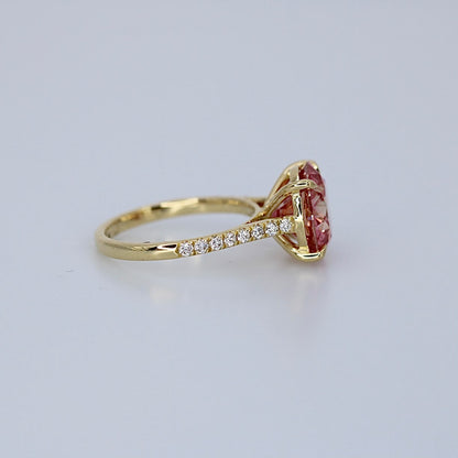 6.00ct Fancy deep pink diamond ring