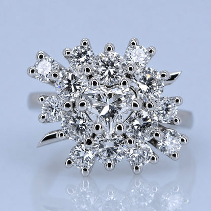 3.02ct Diamond Starburst Cluster Ring