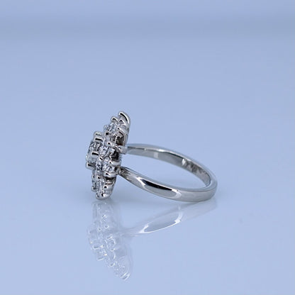 3.02ct Diamond Starburst Cluster Ring