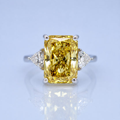 6.45ct Fancy vivid yellow diamond ring