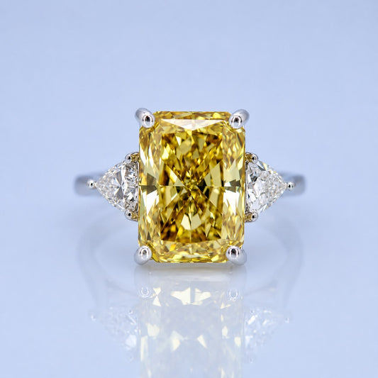 6.45ct Fancy vivid yellow diamond ring