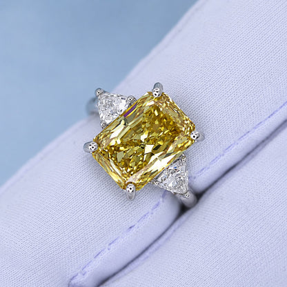 6.45ct Fancy vivid yellow diamond ring