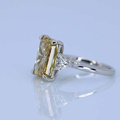 6.45ct Fancy vivid yellow diamond ring