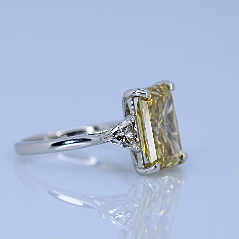 6.45ct Fancy vivid yellow diamond ring