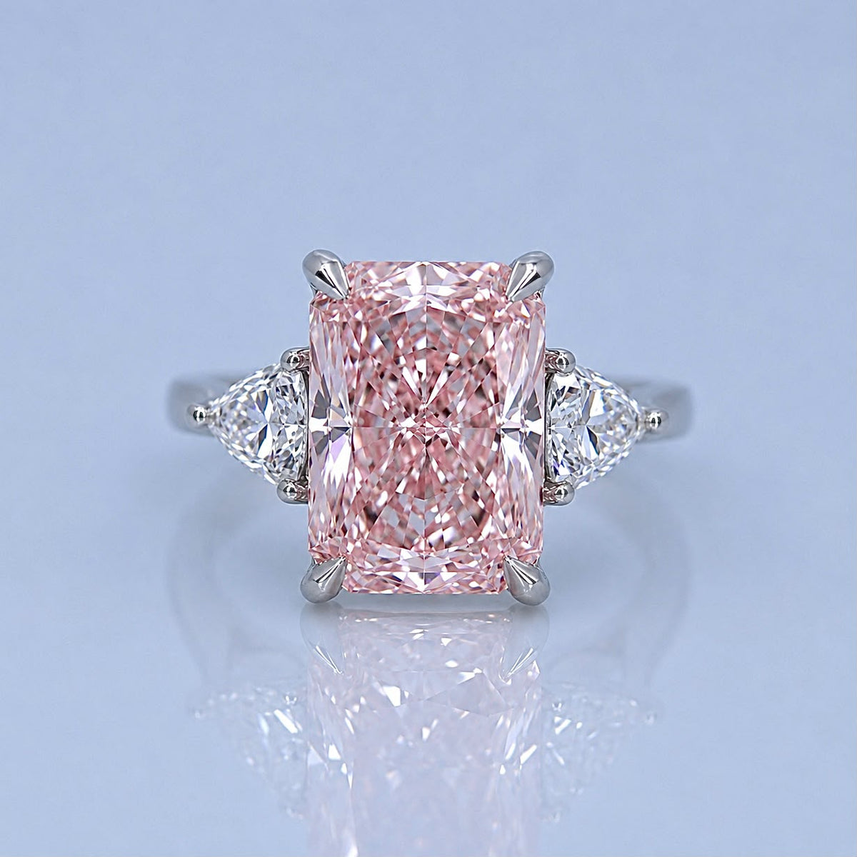 6.02ct Fancy vivid pink diamond ring