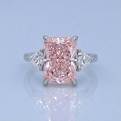 6.02ct Fancy vivid pink diamond ring