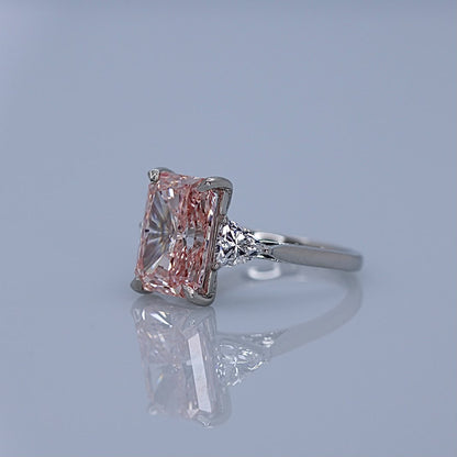 6.02ct Fancy vivid pink diamond ring