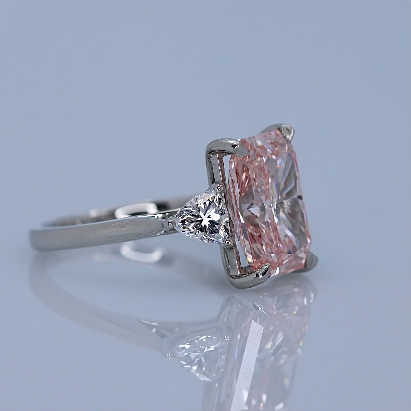 6.02ct Fancy vivid pink diamond ring